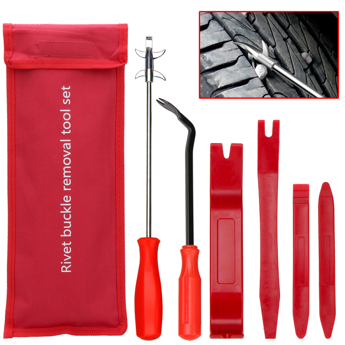 Trim Removal Tool And Tire Cleaning Hook Car Panel Door Audio Trim