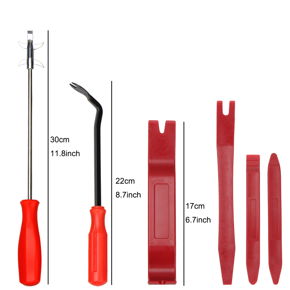 Auto Fastener Remover Tire Stones Removing Tool Poraxy Trim Removal Tool and Tire Cleaning Hook,Car Panel Door Audio Trim Pry Tool Kit