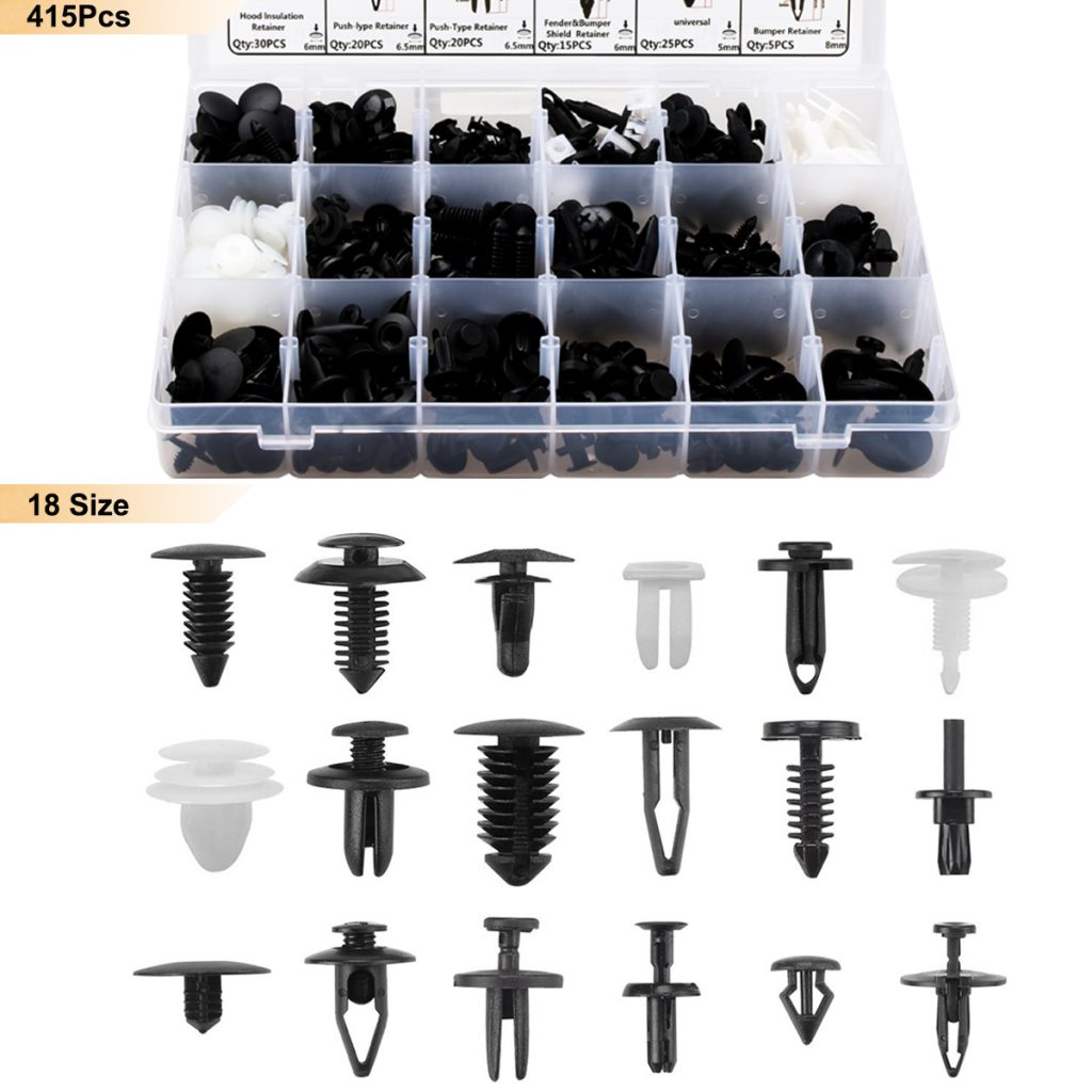 190-Piece Universal Car Plastic Push Pin Fastener Kit – Fender Liner & Bumper Retainers
